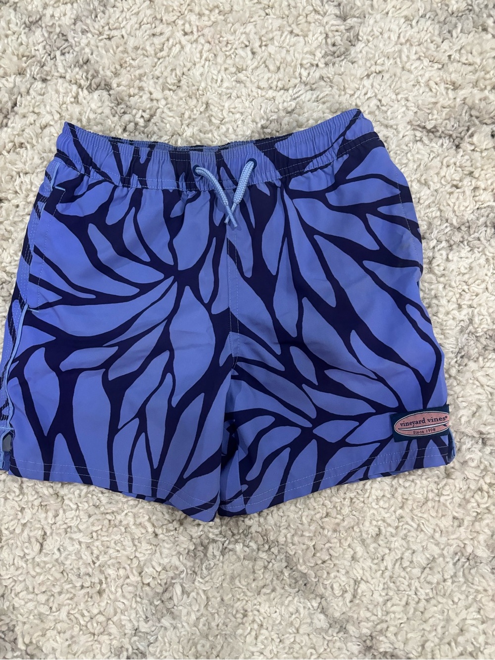 Vineyard Vines Purple and Navy Abstract Swim Shorts
